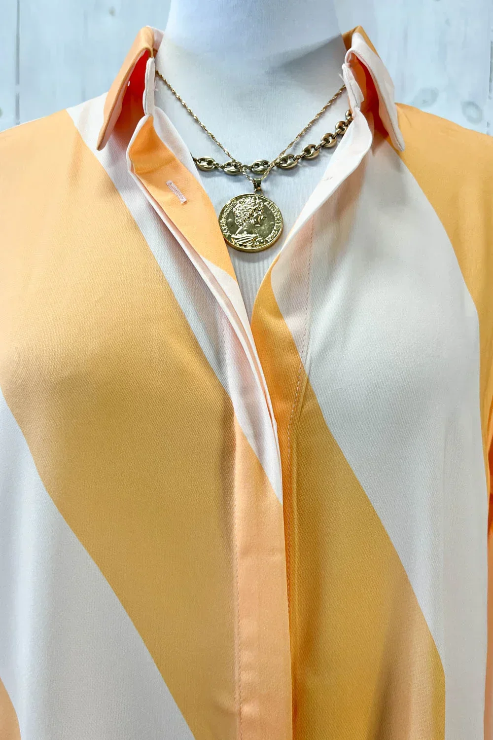 Striped Button Down Long Sleeve Collared Flowy Boutique Maxi Shirt Dress