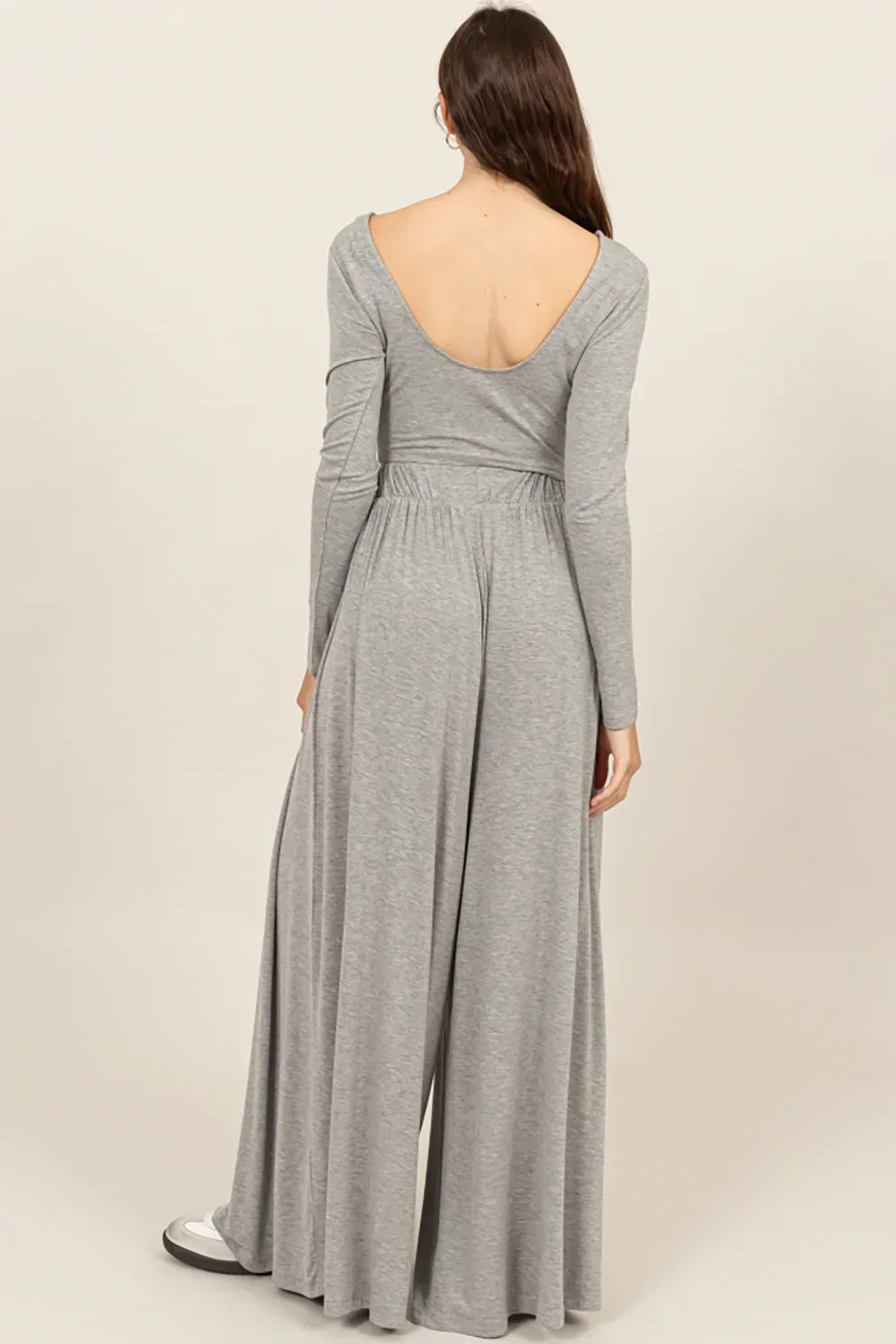 Long Sleeve Crop Top & Extra Wide Maxi Pants Set