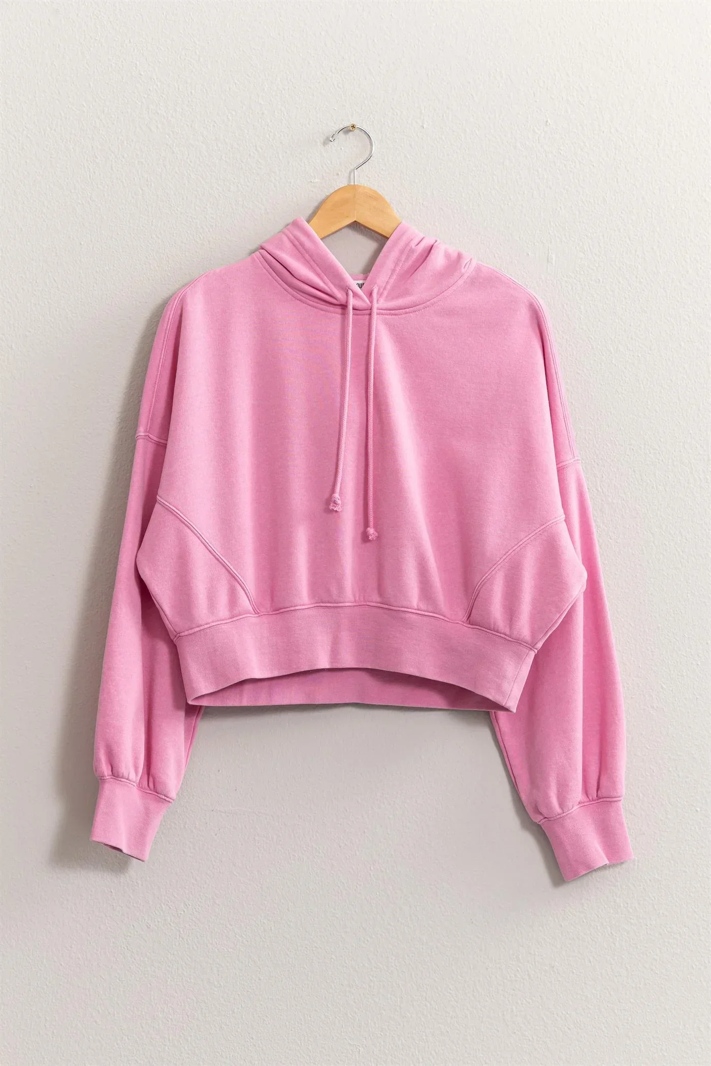 Drop Shoulder Pullover Soft Casual Sweatshirt Cropped Hoodie