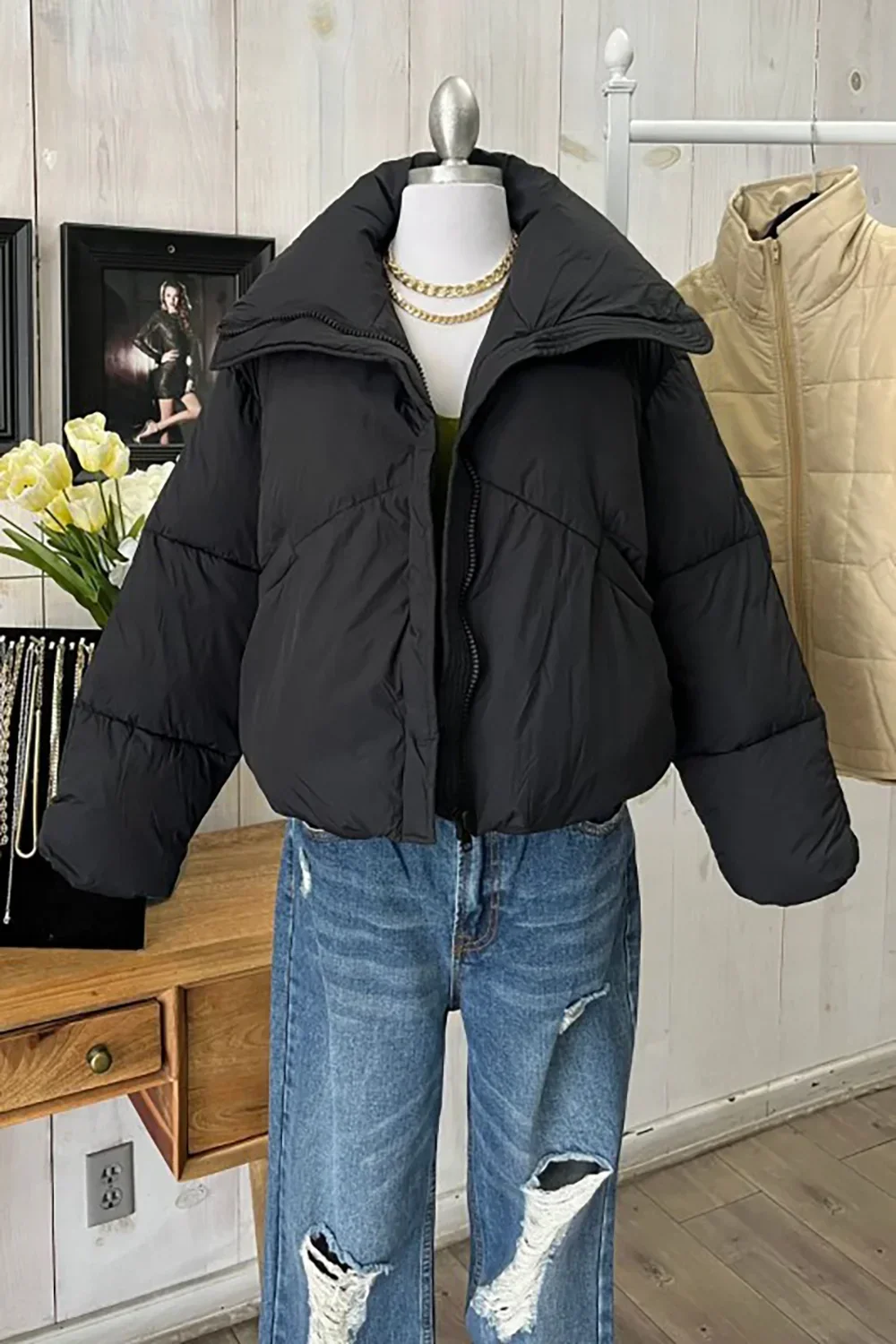 Oversized Bundle Up Quilted Puffer Winter Warm Trendy Jacket