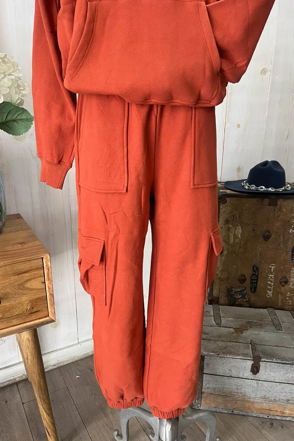 High Waisted Cargo Pocket Elastic Waist Jogger Pants