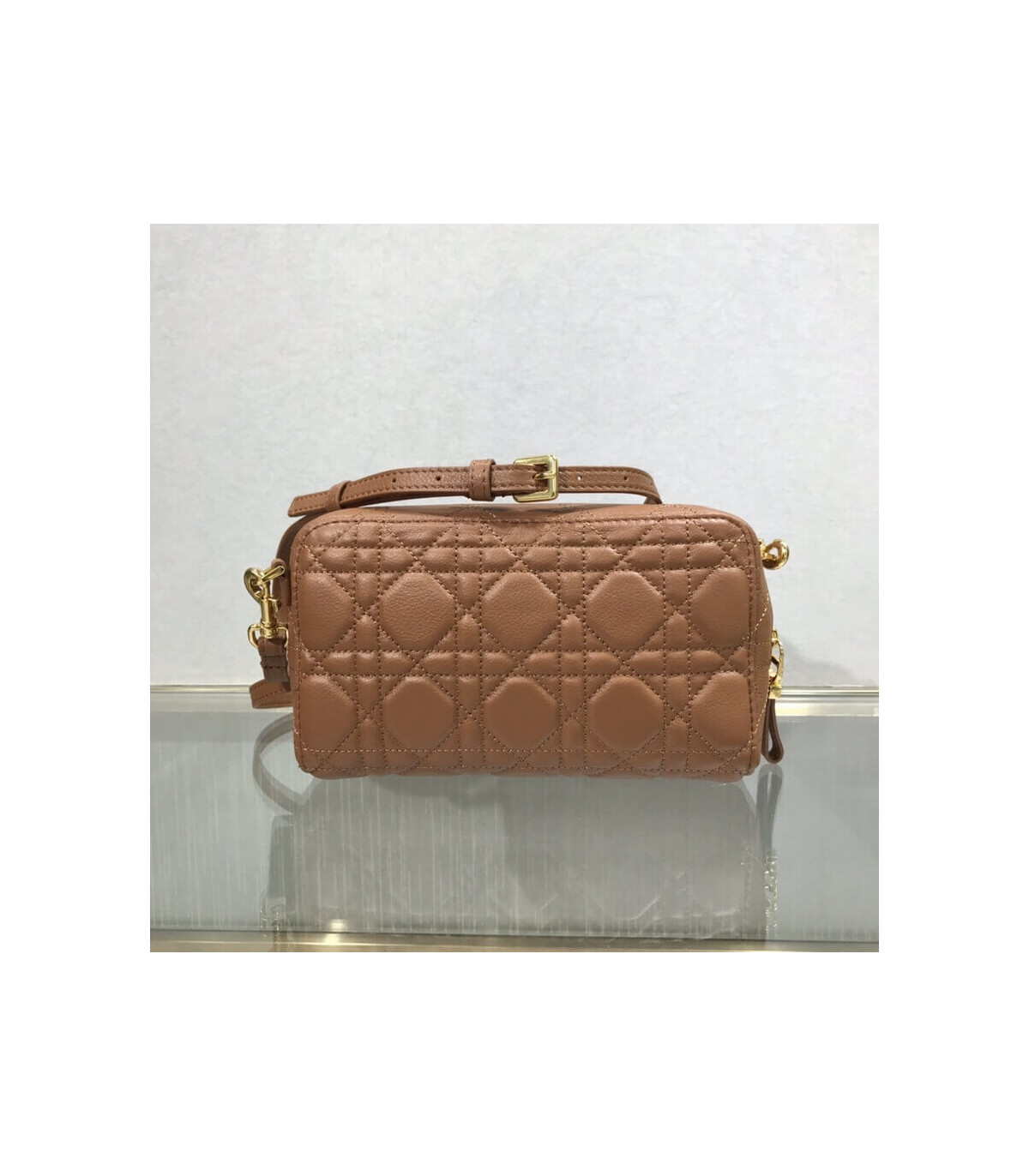 Dior Dior Caro Double Pouch Brown Supple Cannage Calfskin