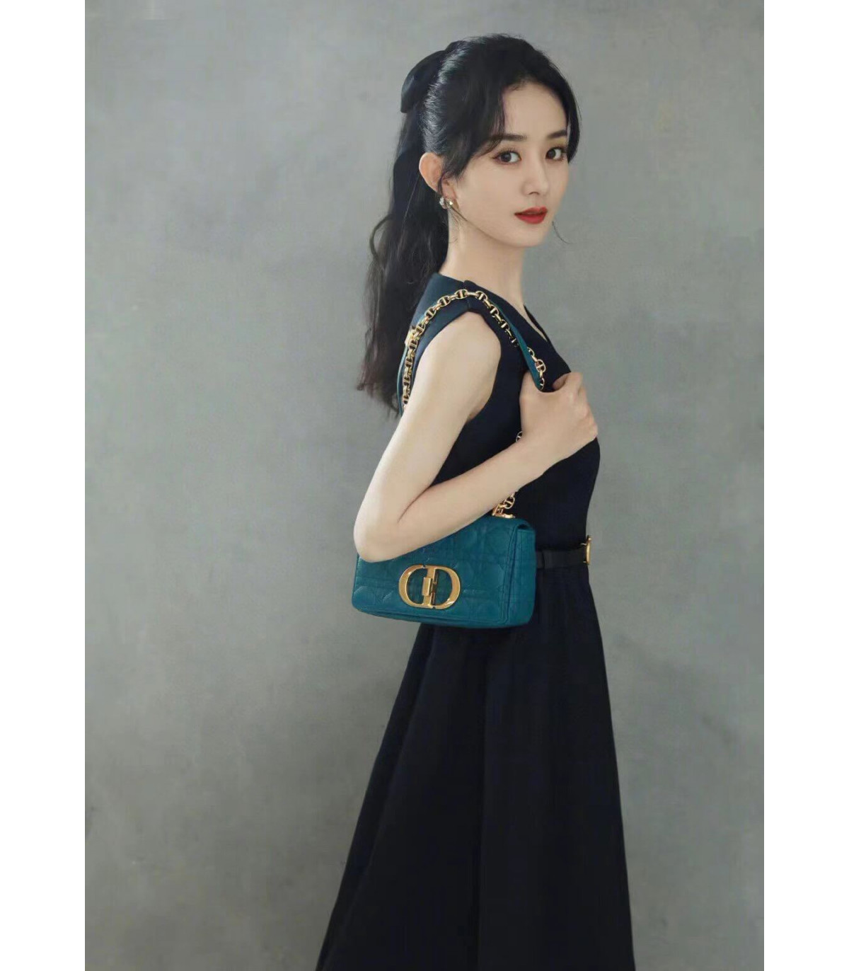 Dior Dior Small Caro Bag Ocean Blue Supple Cannage Calfskin