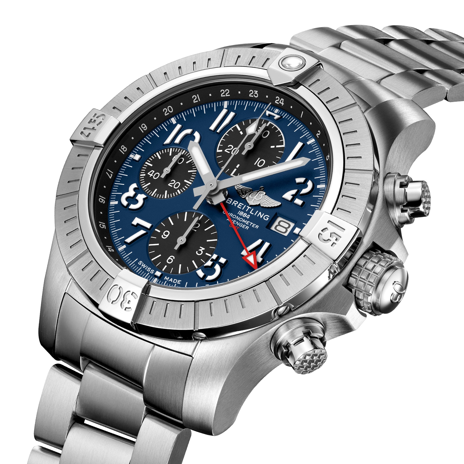 Breitling Avenger Chronograph GMT 45 Stainless Steel-P17532187