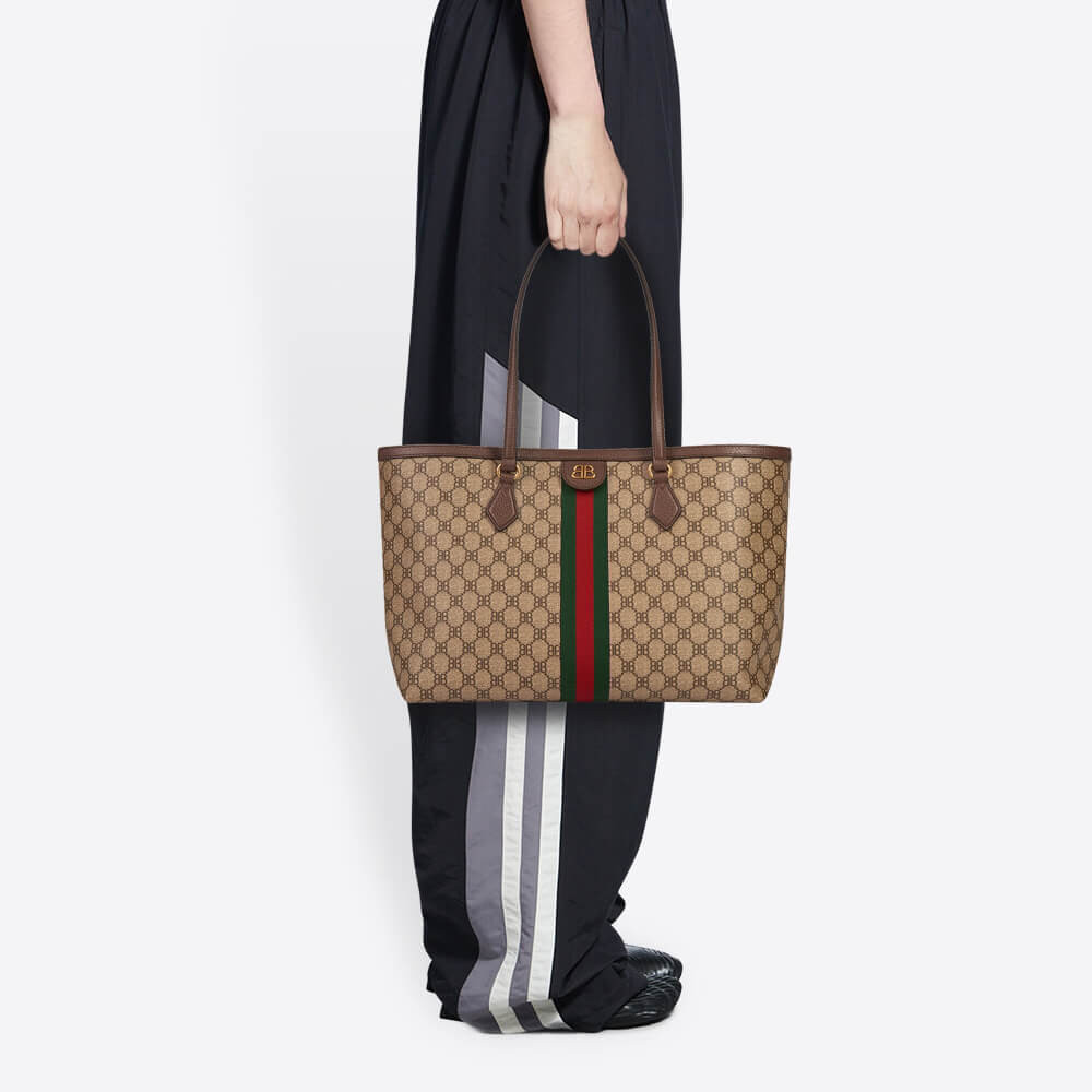 Balenciaga x Gucci Hacker Medium Tote Bag Beige