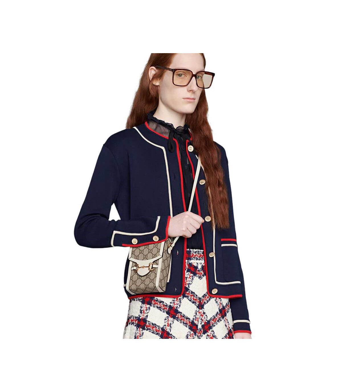 Gucci GG Supreme Horsebit 1955 Mini Bag White