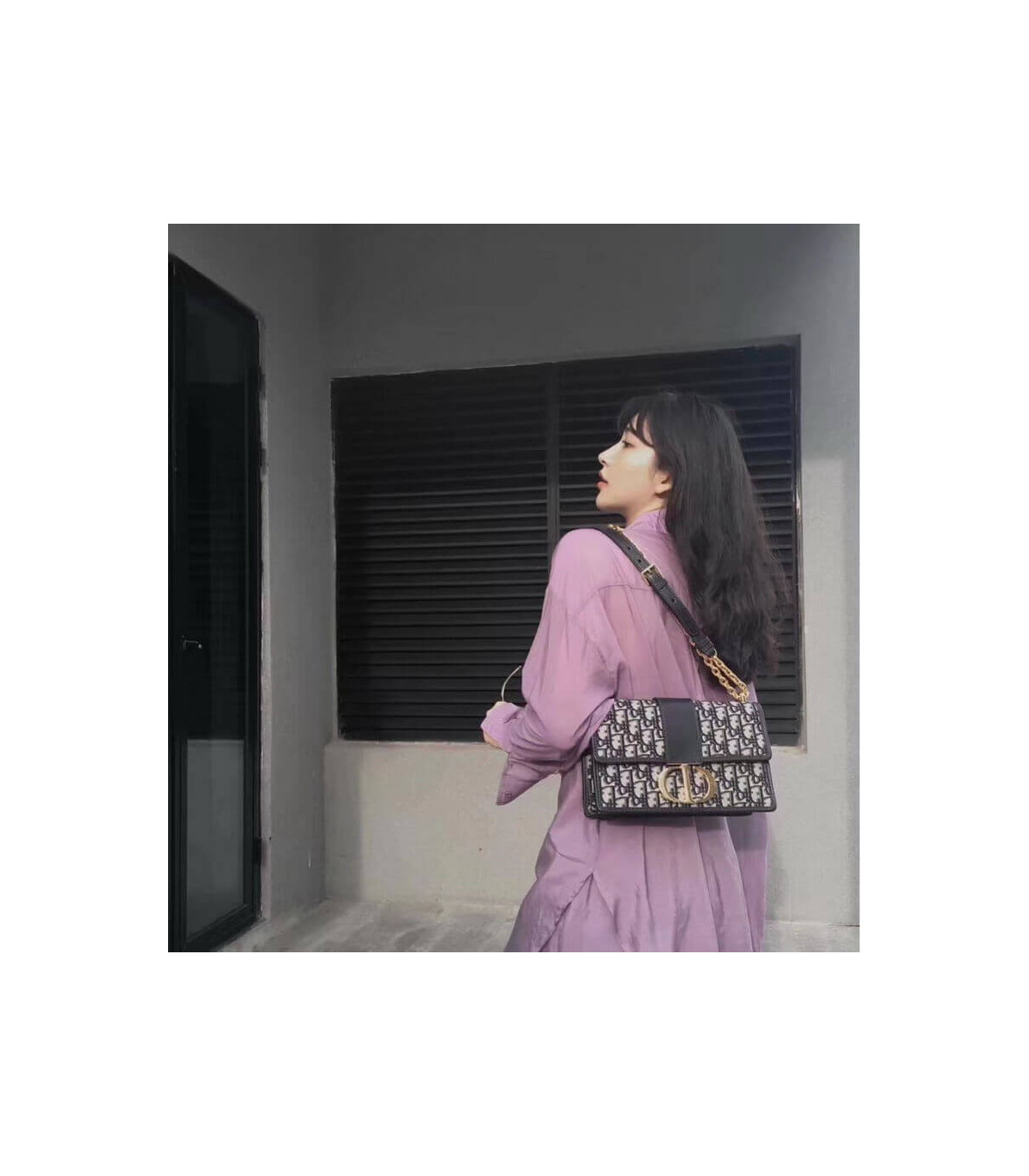 Dior Christian Dior 30 Montaigne Chain Bag Blue Oblique Jacquard