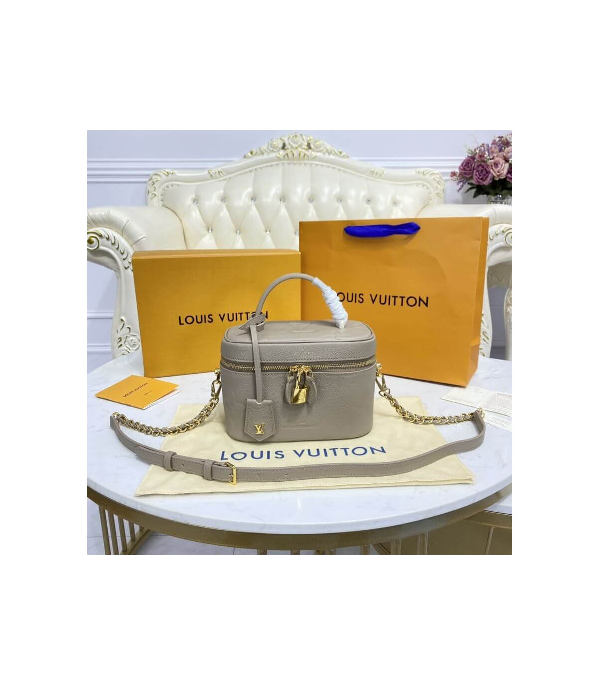 Louis Vuitton Monogram Empreinte Leather Vanity PM Dune