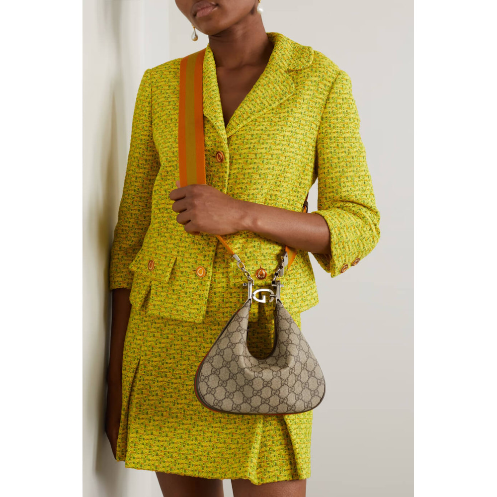 Gucci GG Supreme Attache Small Shoulder Bag Coffee