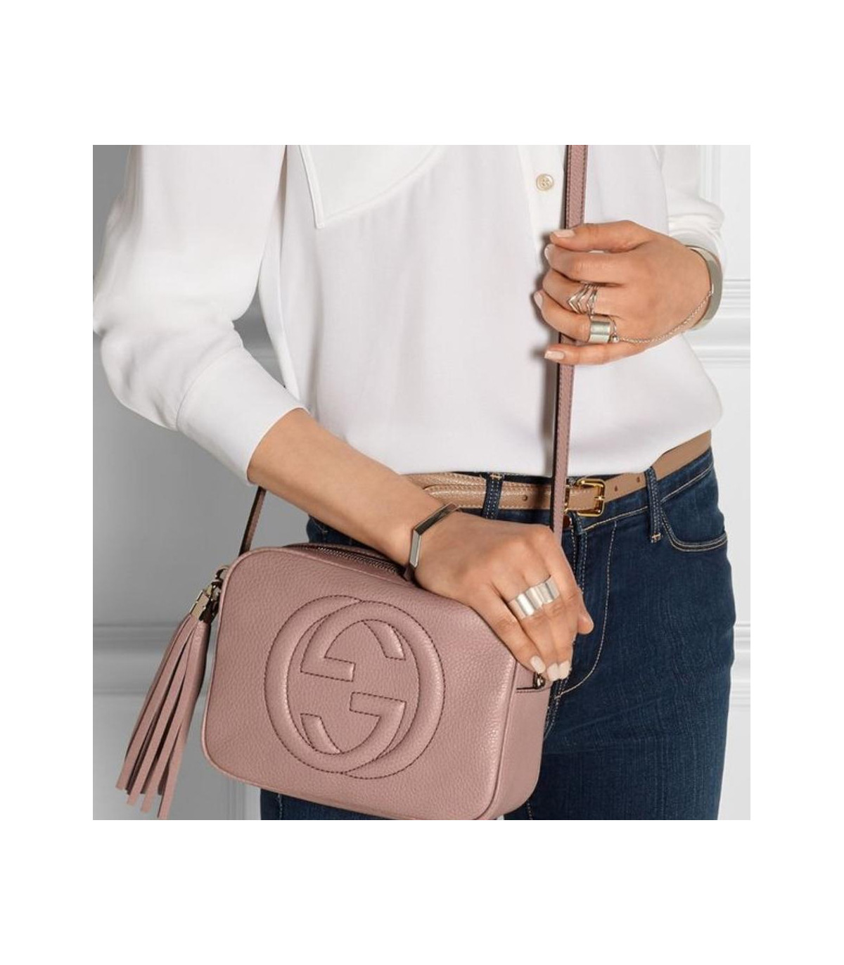 Gucci Soho Small Leather Disco Bag Pink