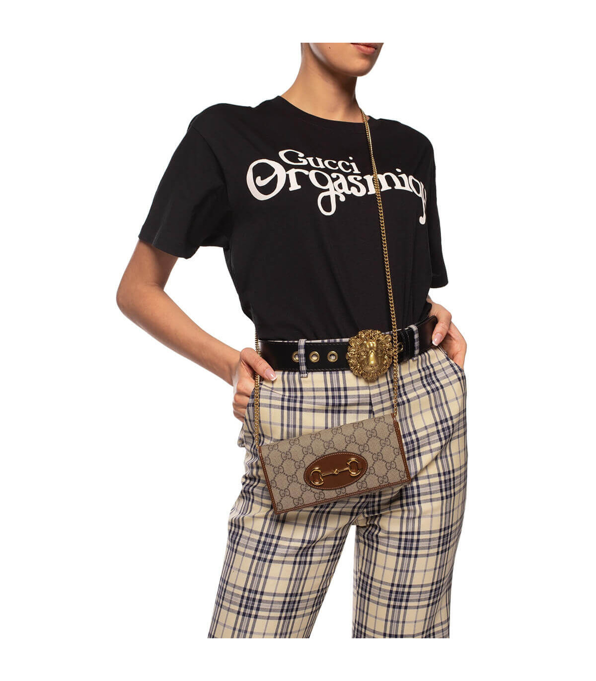 Gucci 1955 Horsebit Wallet With Chain Brown