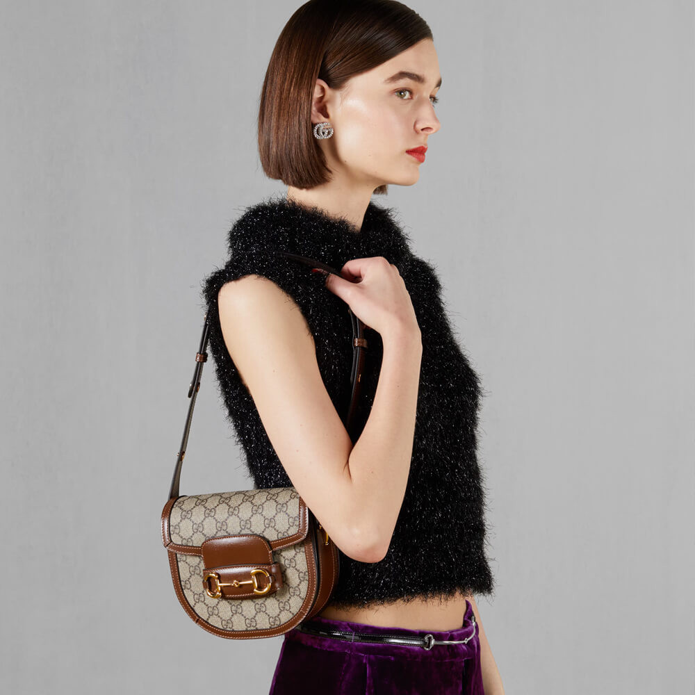 Gucci GG Supreme Horsebit 1955 Mini Rounded Bag