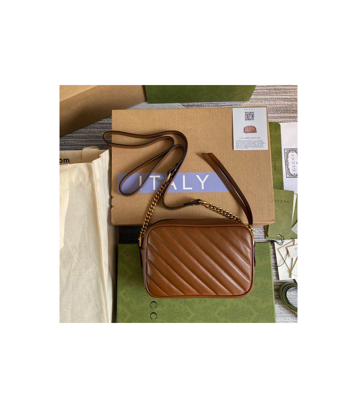 Gucci GG Marmont Matelasse Mini Bag Brown