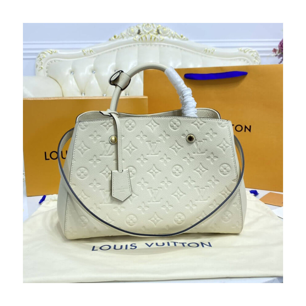 Louis Vuitton Monogram Empreinte Leather Montaigne MM White