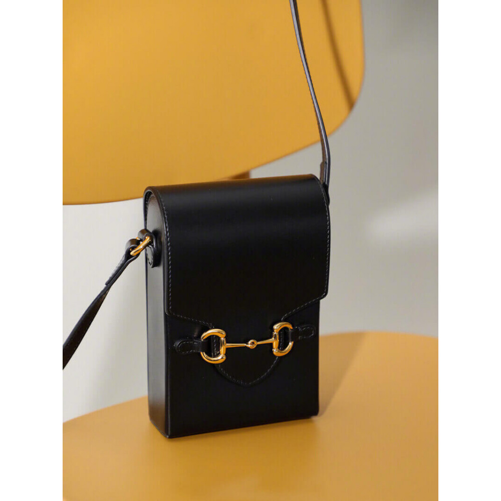 Gucci Horsebit 1955 Mini Bag in Black Leather