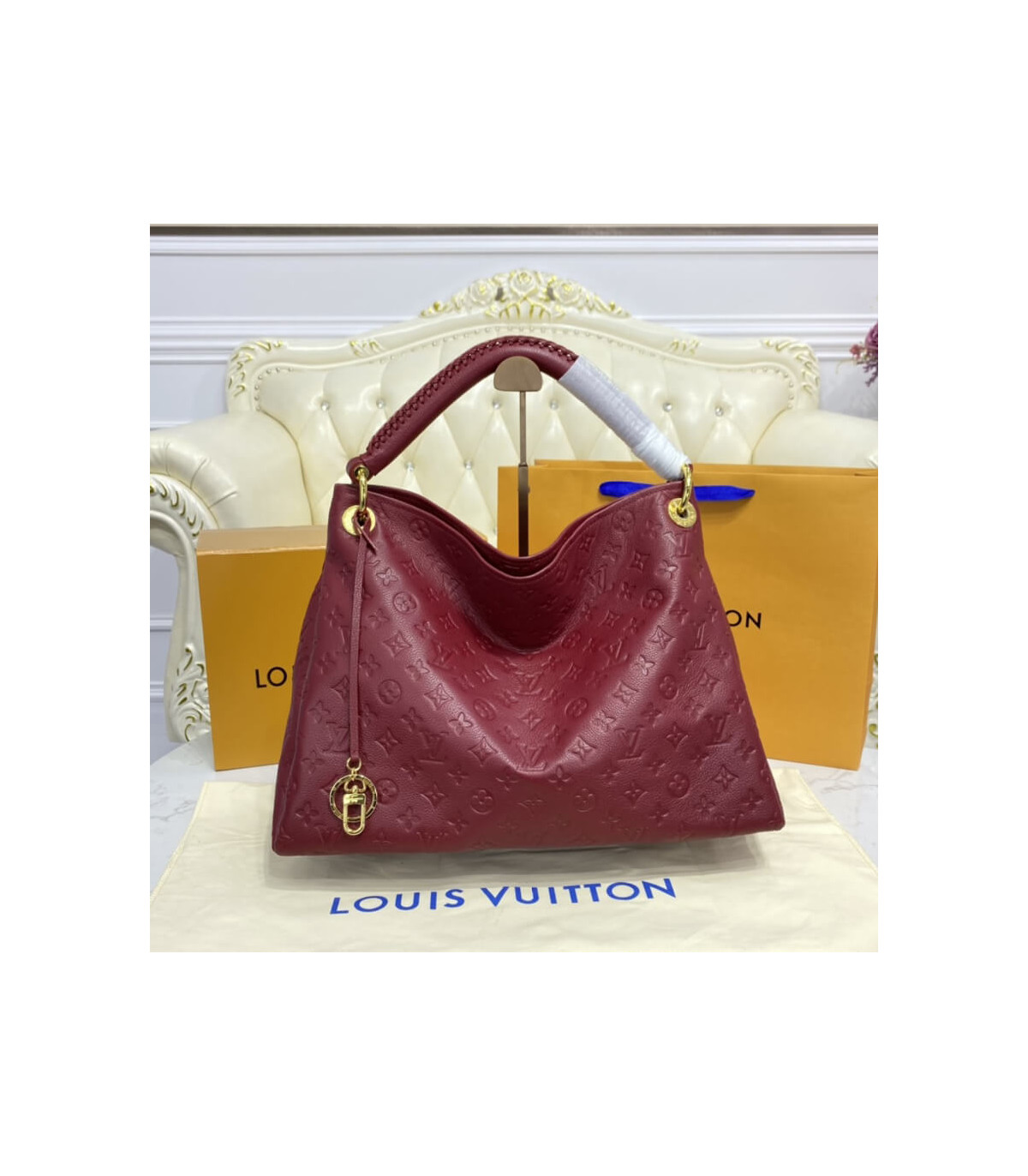 Louis Vuitton Monogram Empreinte Artsy MM Burgundy