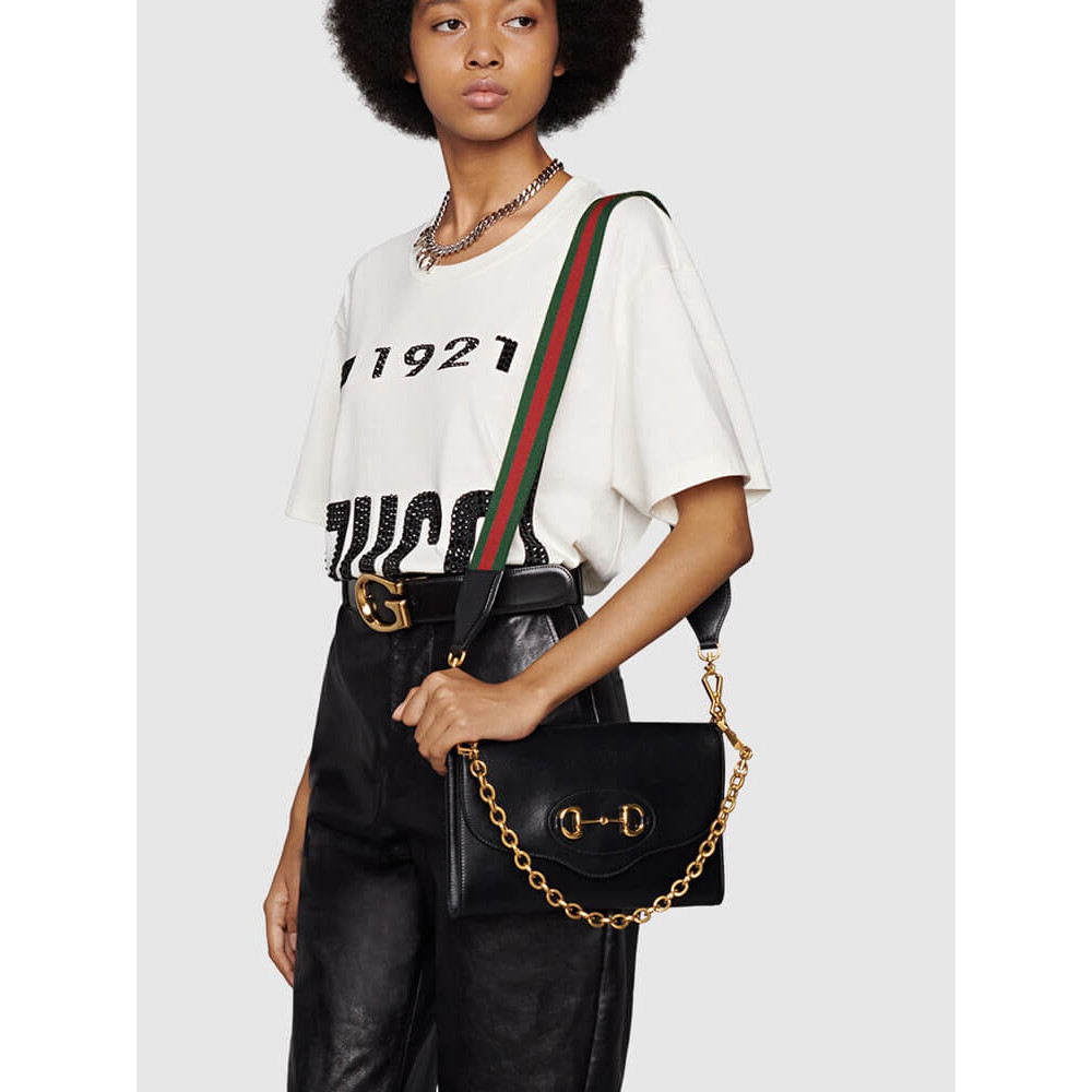 Gucci Horsebit 1955 Small Bag In Black Leather