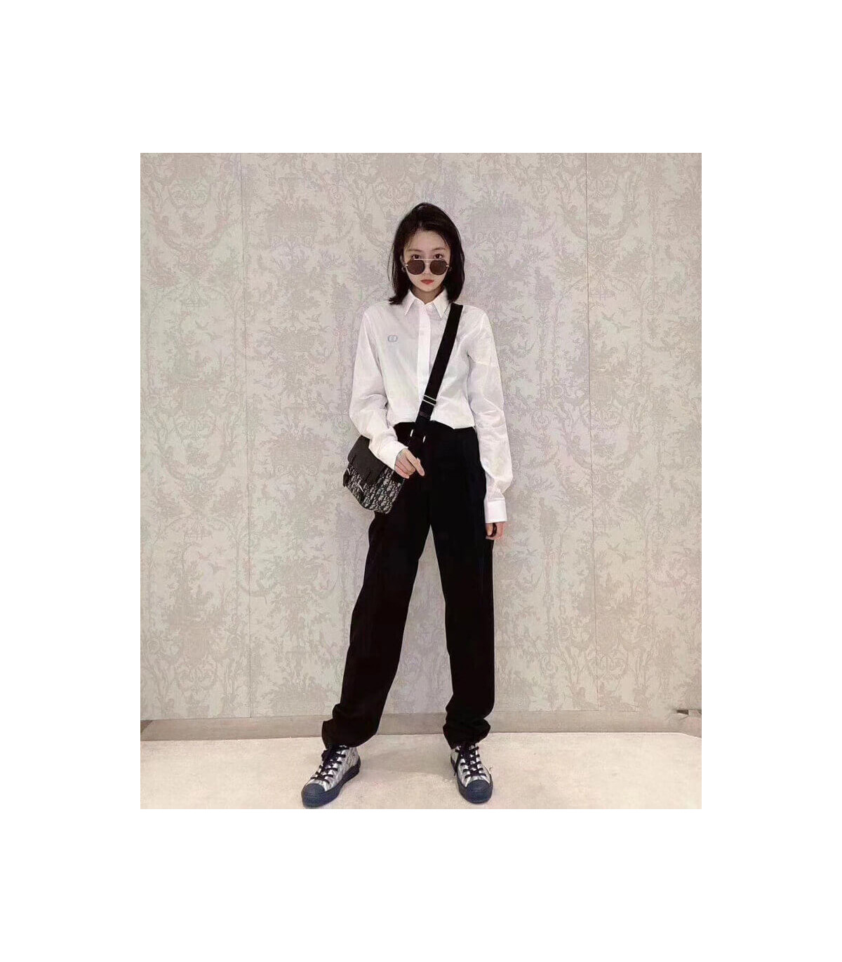 Dior Dior Messenger Bag Blue Oblique Canvas and Calfskin