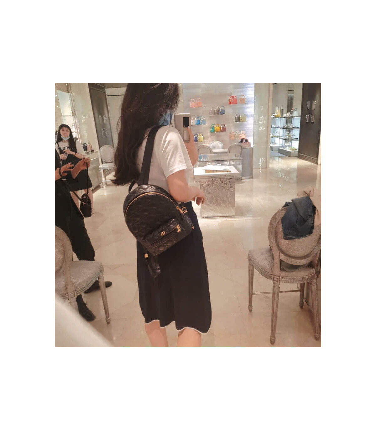 Dior Christian Dior Black Cannage Lambskin Small Backpack