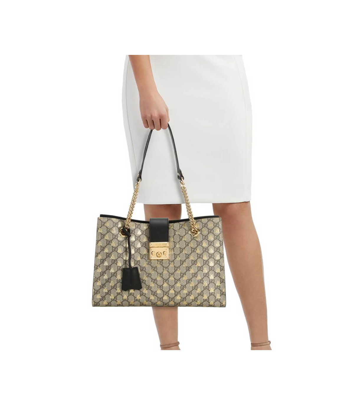 Gucci Padlock Medium GG Bees Shoulder Bag