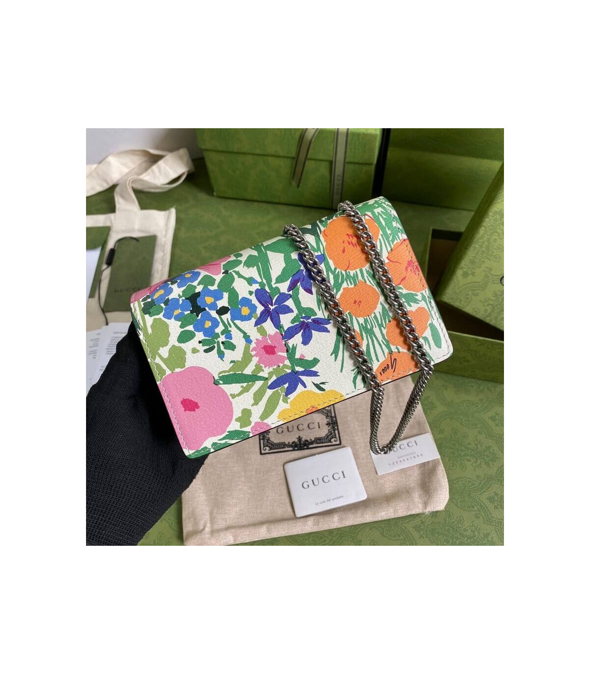 Gucci Dionysus Ken Scott Print Super Mini Bag Ivory