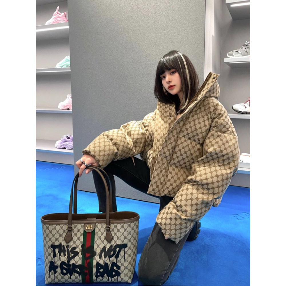 Balenciaga x Gucci Hacker Graffiti Medium Tote Bag Beige
