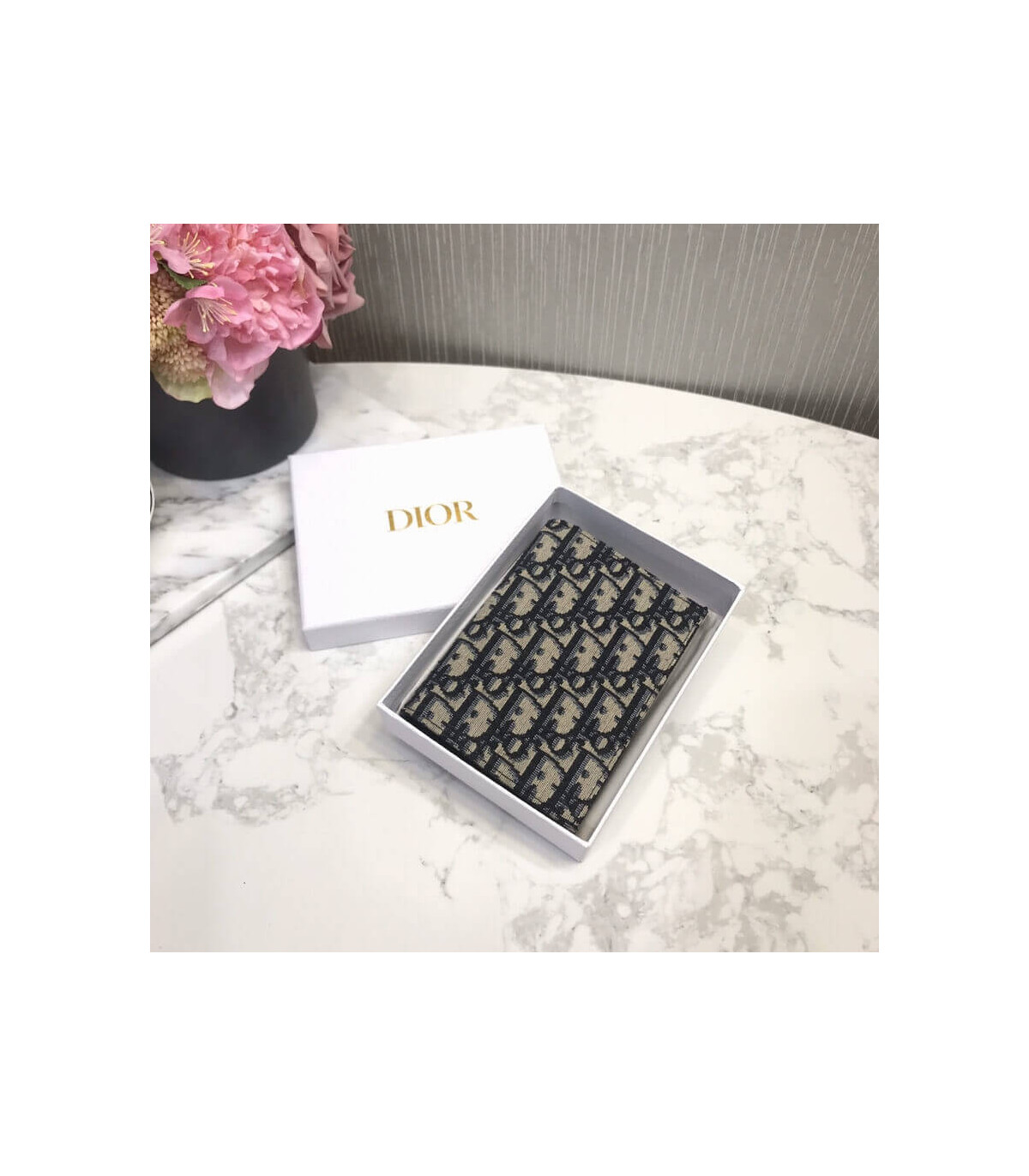 Dior Dior Oblique Passport Holder Blue