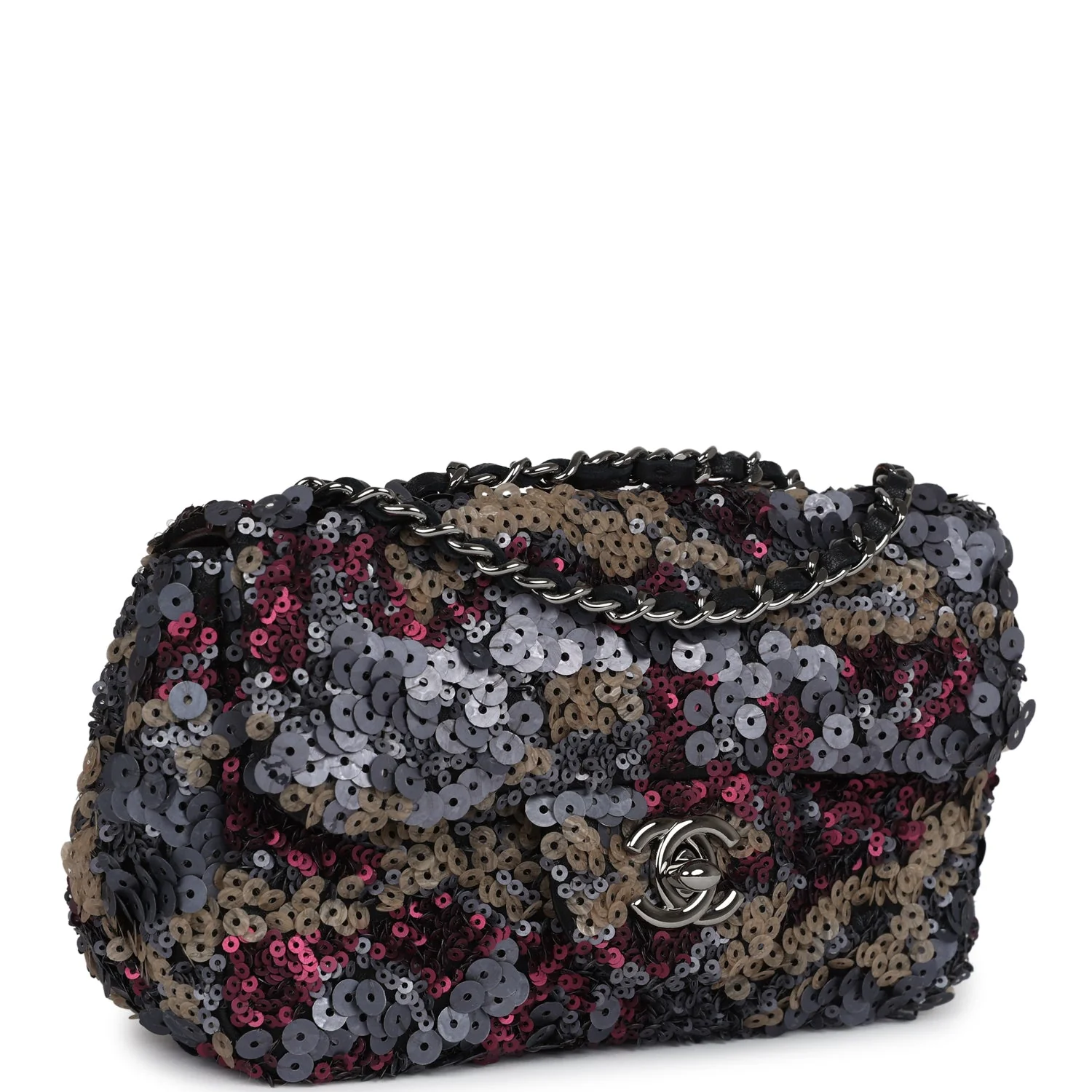 Chanel Limited Edition Extra Mini Flap Bag Multicolor Sequin Ruthenium Hardware