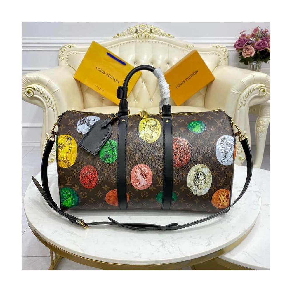 Louis Vuitton Monogram Cameo Printed Keepall Bandouliere 45