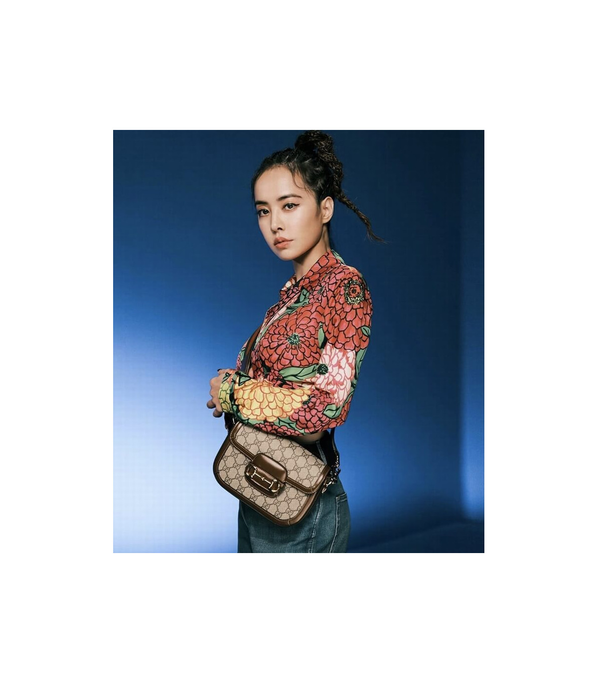 Gucci Horsebit 1955 Mini Bag in GG Supreme Brown