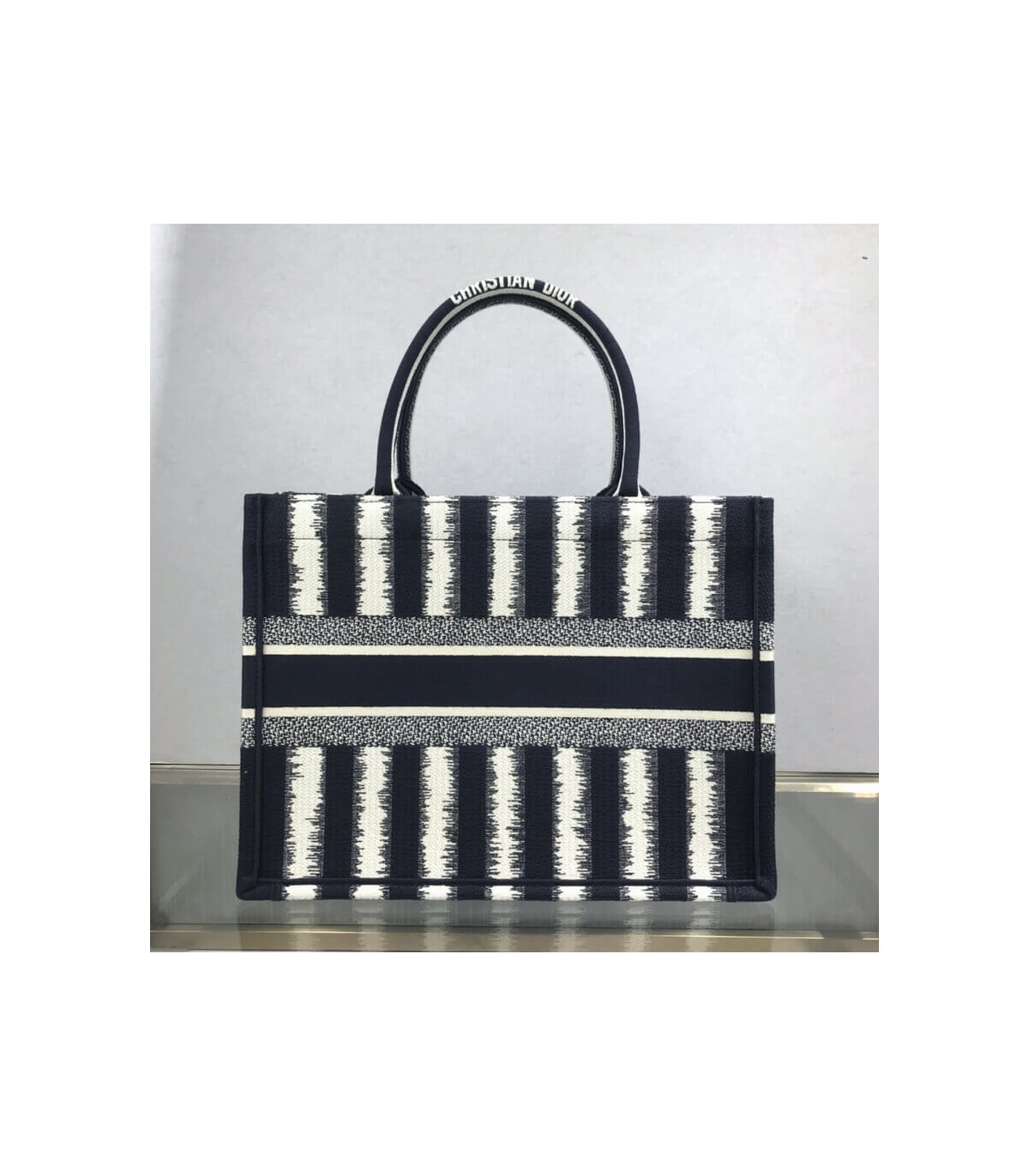 Dior Dior Small Book Tote D-Stripes Embroidery