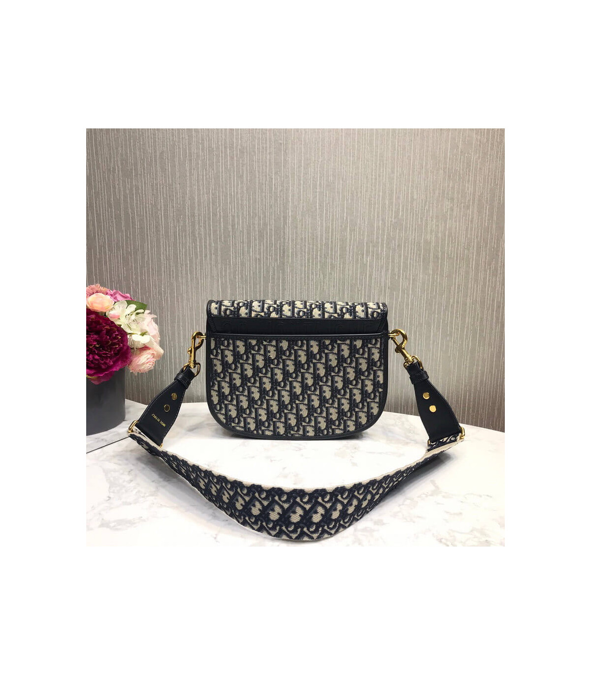 Dior Christian Dior Large Bobby Bag Blue Oblique Jacquard