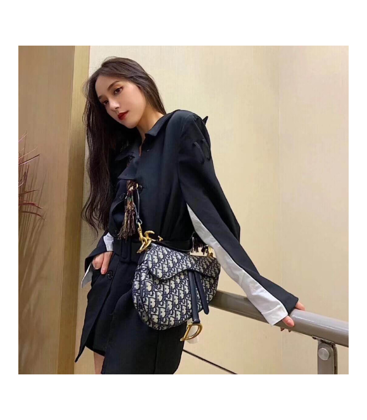 Dior Dior Saddle Bag Blue Oblique Jacquard