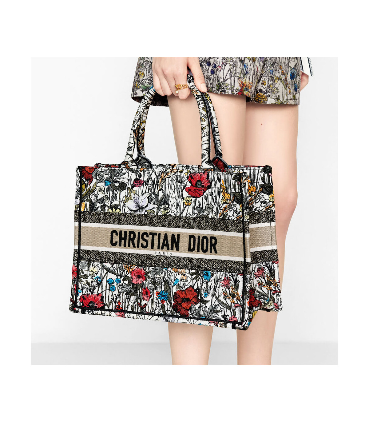 Dior Dior Small Book Tote Multicolor Mille Fleurs Embroidery