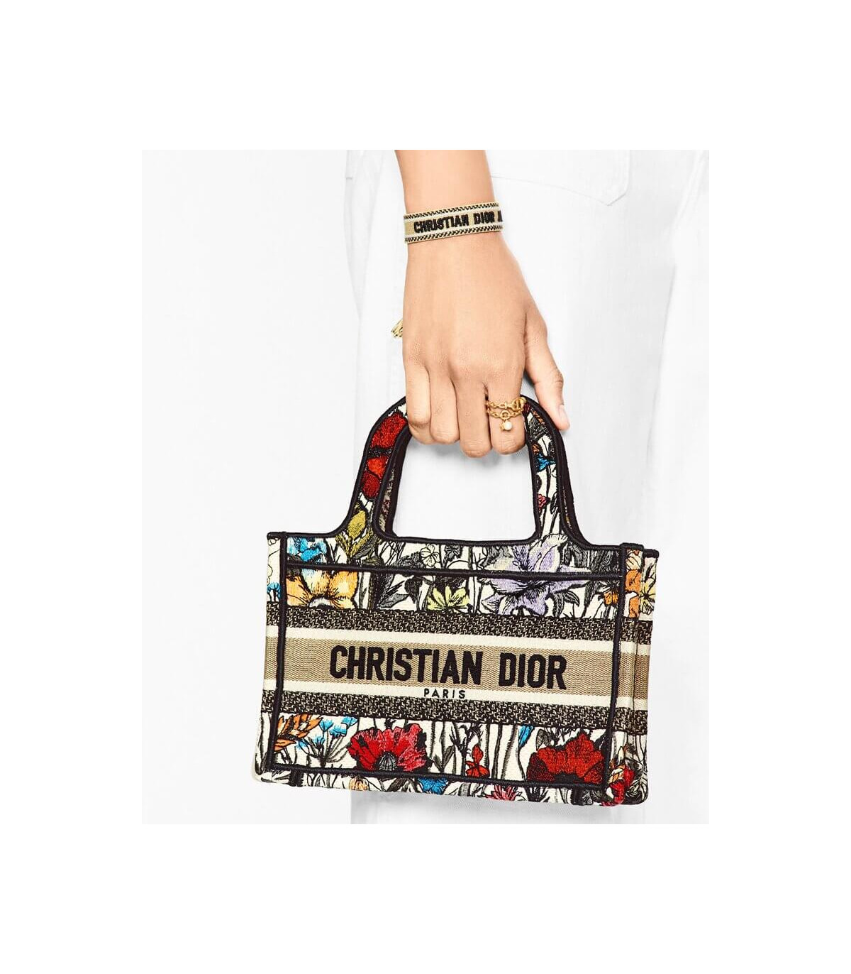 Dior Christian Dior Mini Book Tote Multicolor Mille Fleurs Embroidery