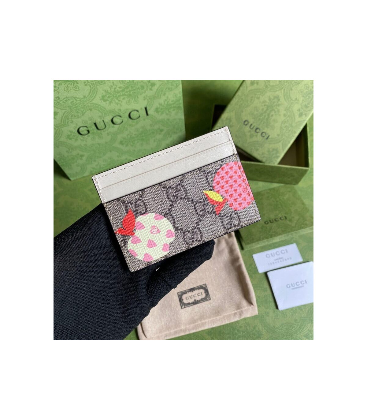 Gucci Les Pommes Card Case Wallet 663923