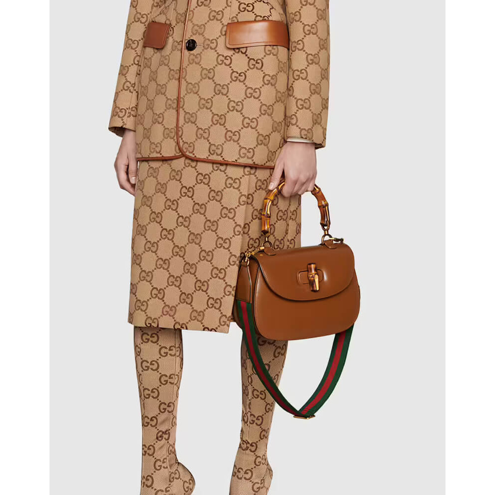 Gucci Small Top Handle Bag with Bamboo Cuir