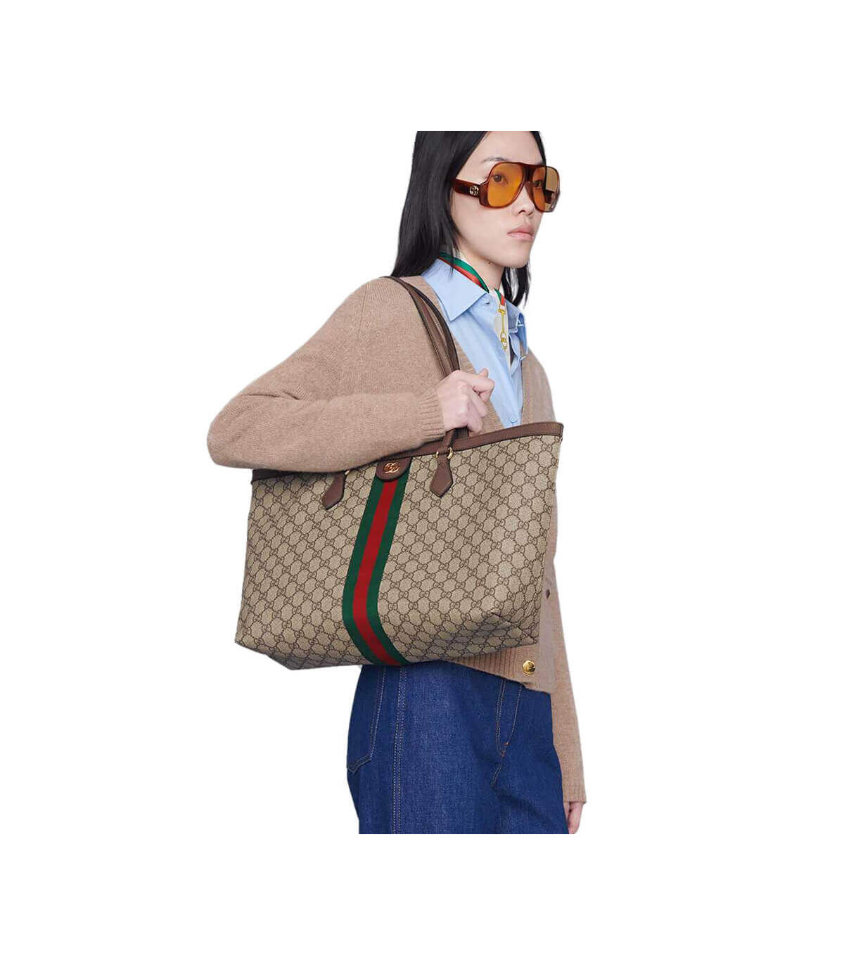 Gucci Ophidia GG Medium Tote Beige