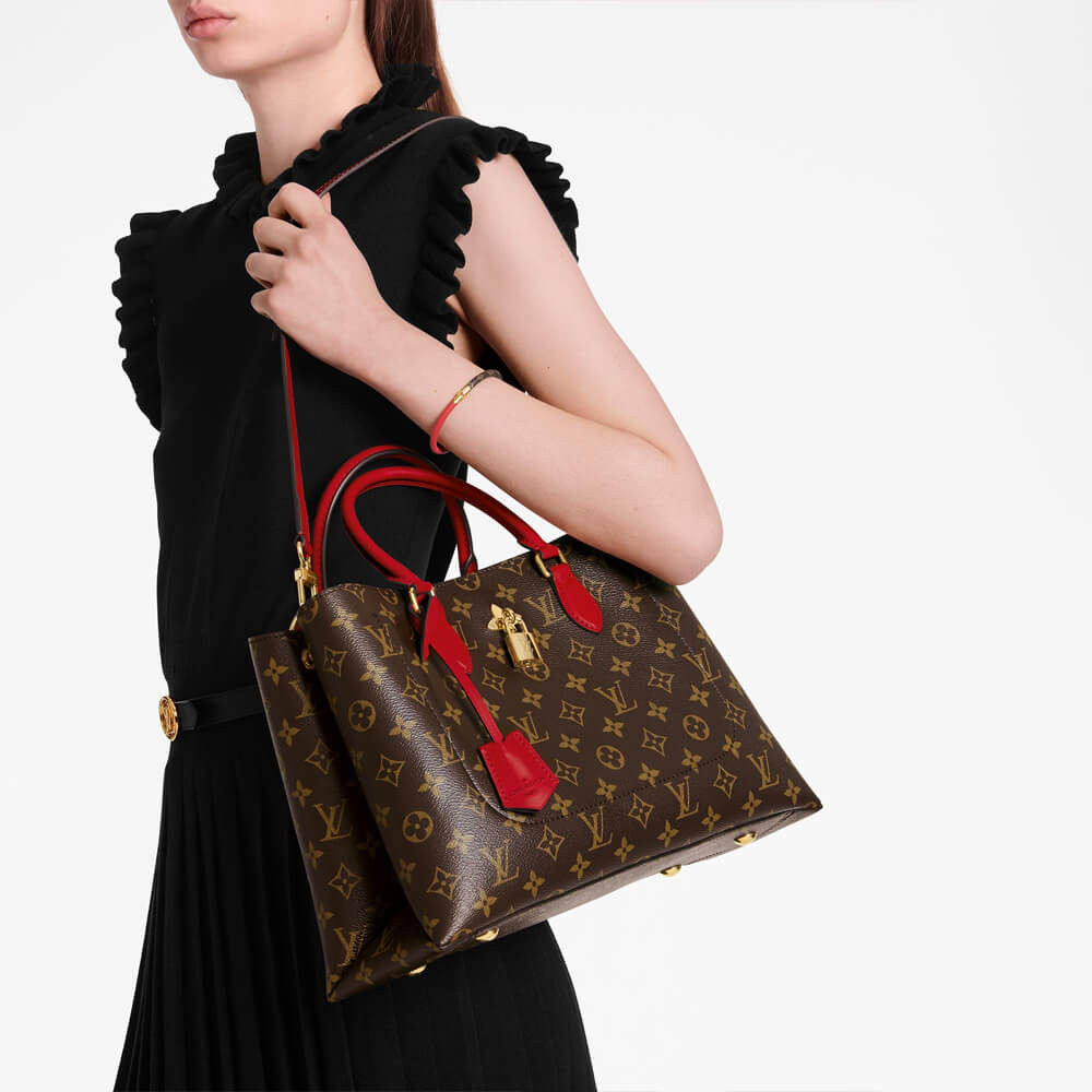 Louis Vuitton Monogram Canvas Flower Tote Red