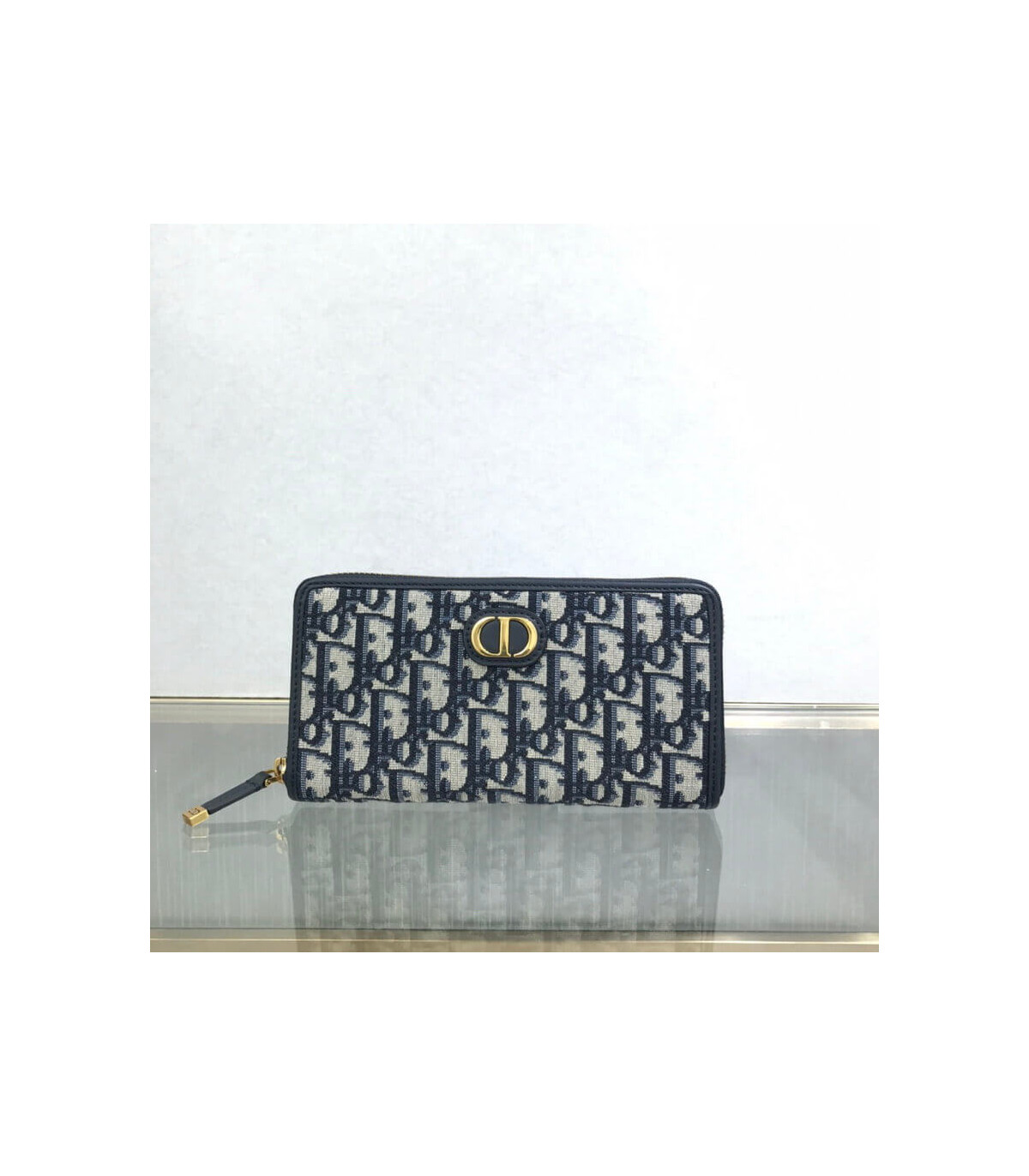 Dior Dior 30 Montaigne Wallet Blue Oblique Jacquard