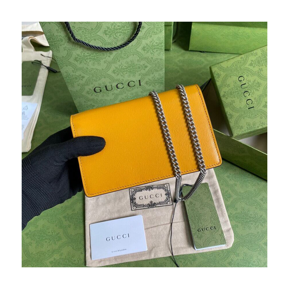 Gucci Dionysus Super Mini Bag Orange White Leather