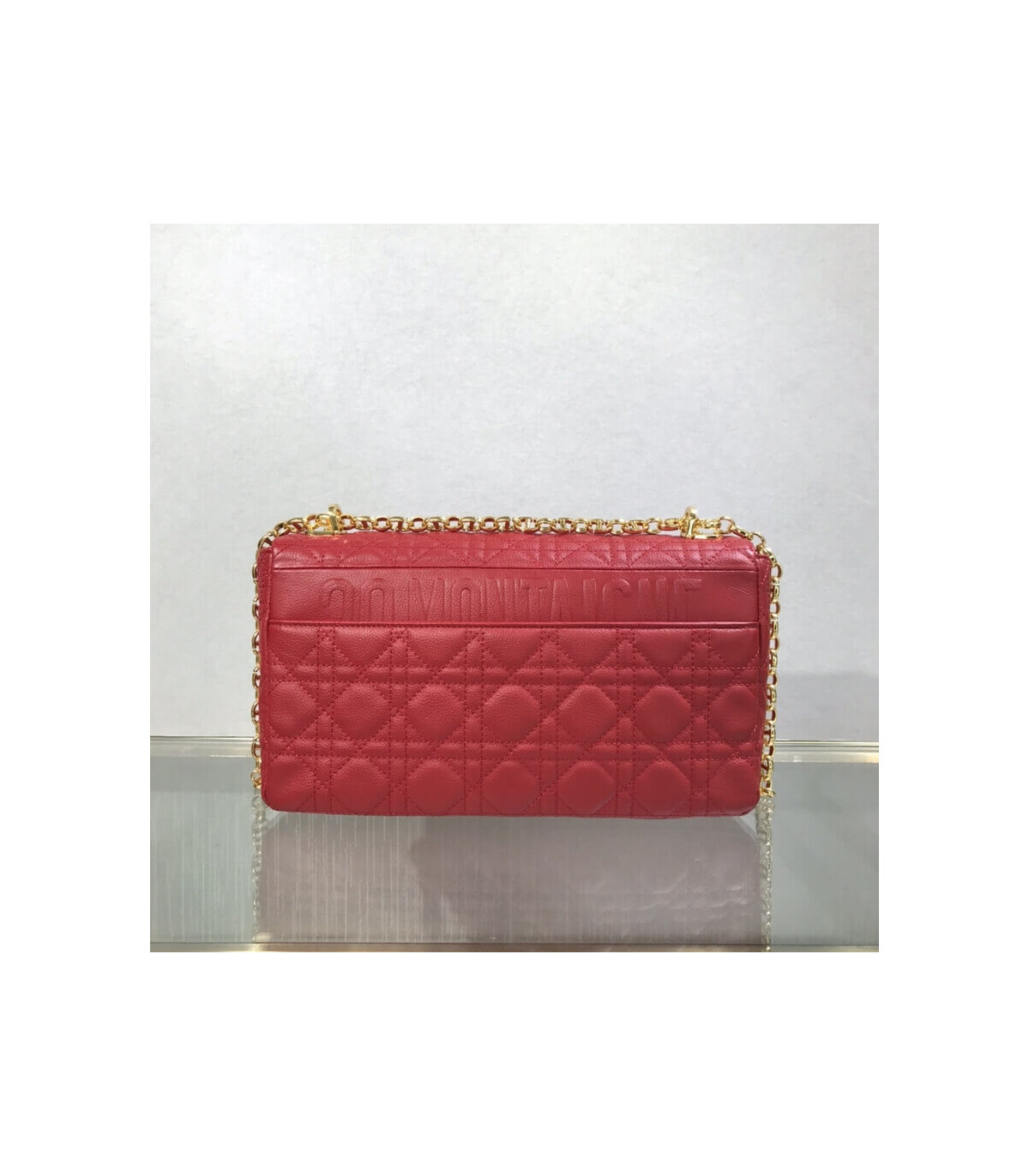 Dior Dior Large Caro Bag Red Supple Cannage Calfskin