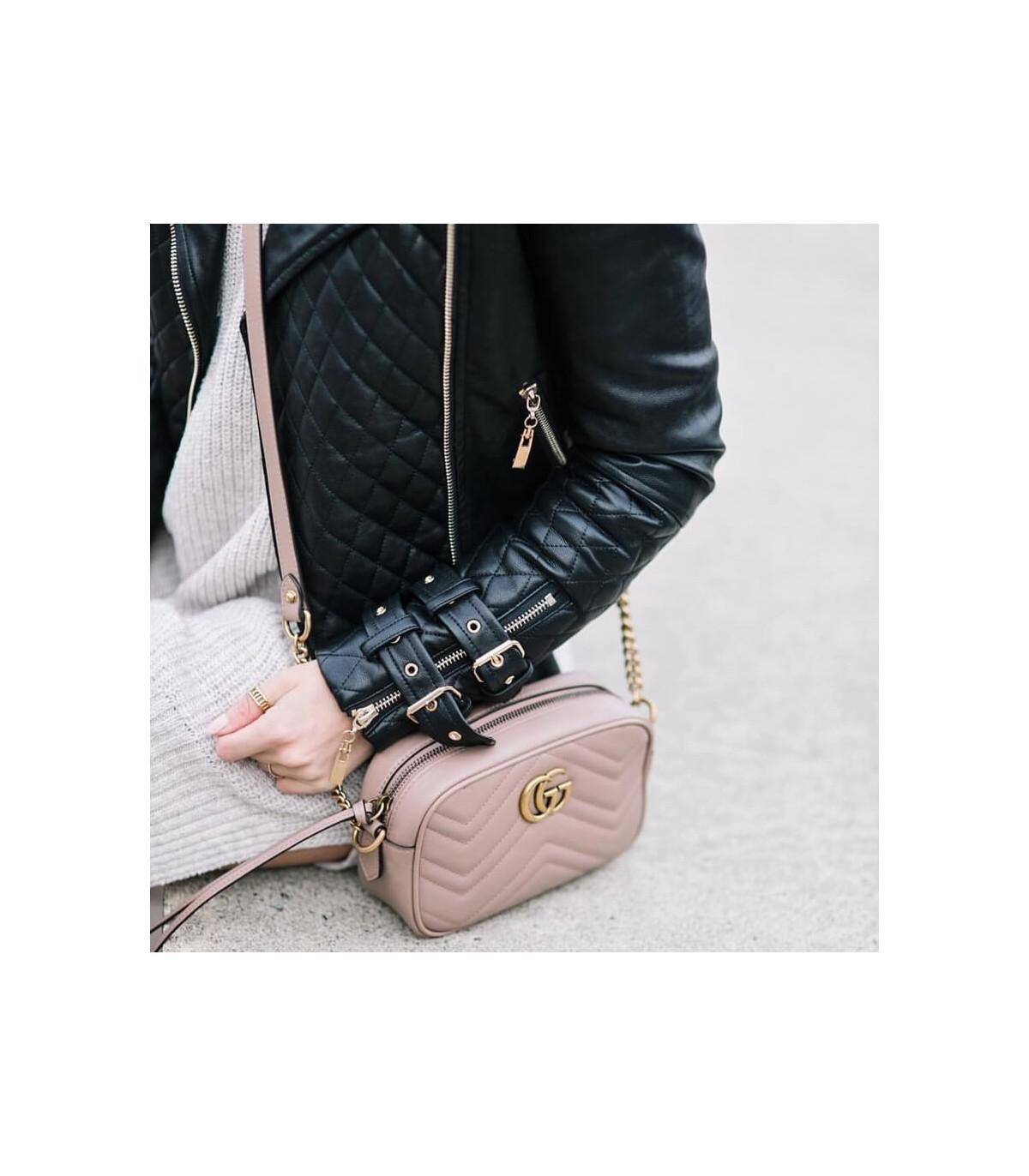 Gucci GG Marmont Matelasse Mini Bag Nude Pink