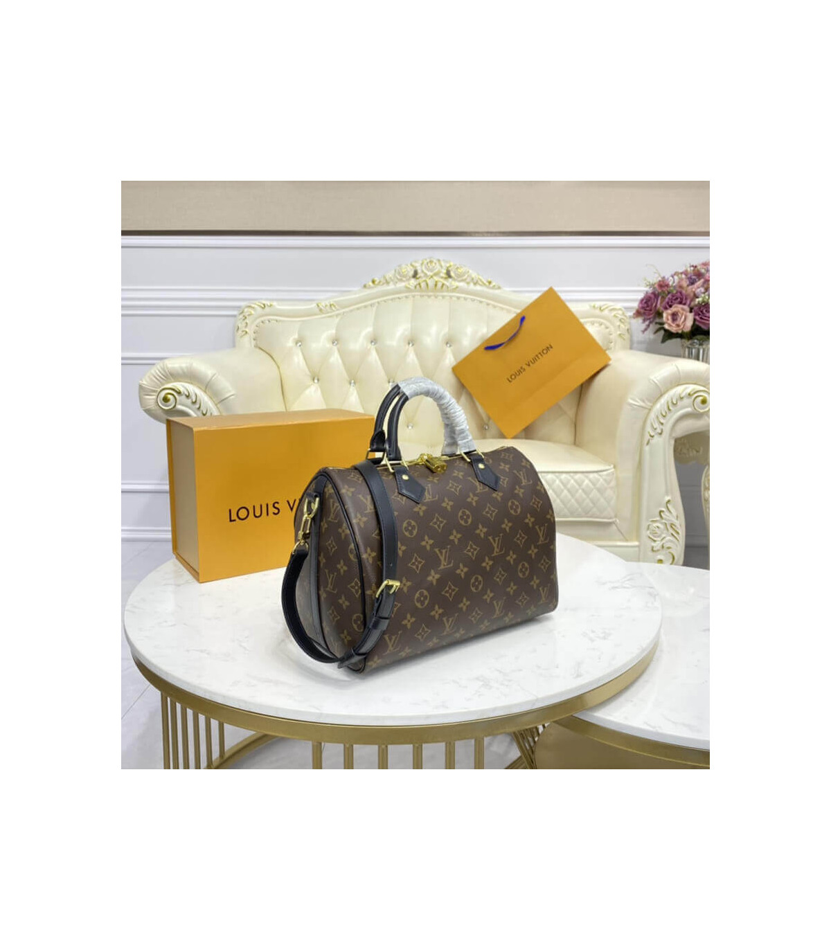 Louis Vuitton Monogram Speedy Bandouliere 30 Black