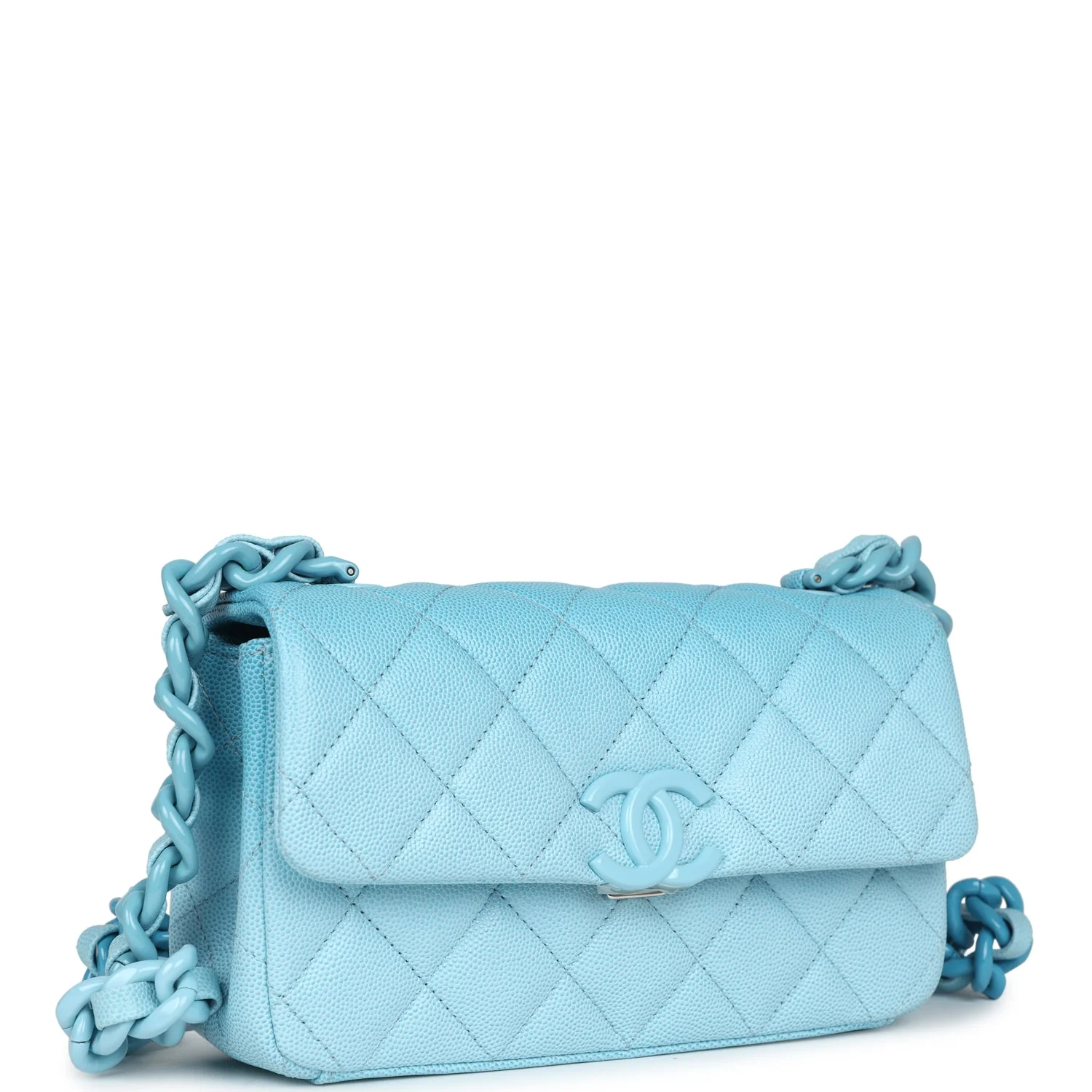 Chanel Small Flap Bag Blue Ombre Caviar Lacquered Metal Hardware