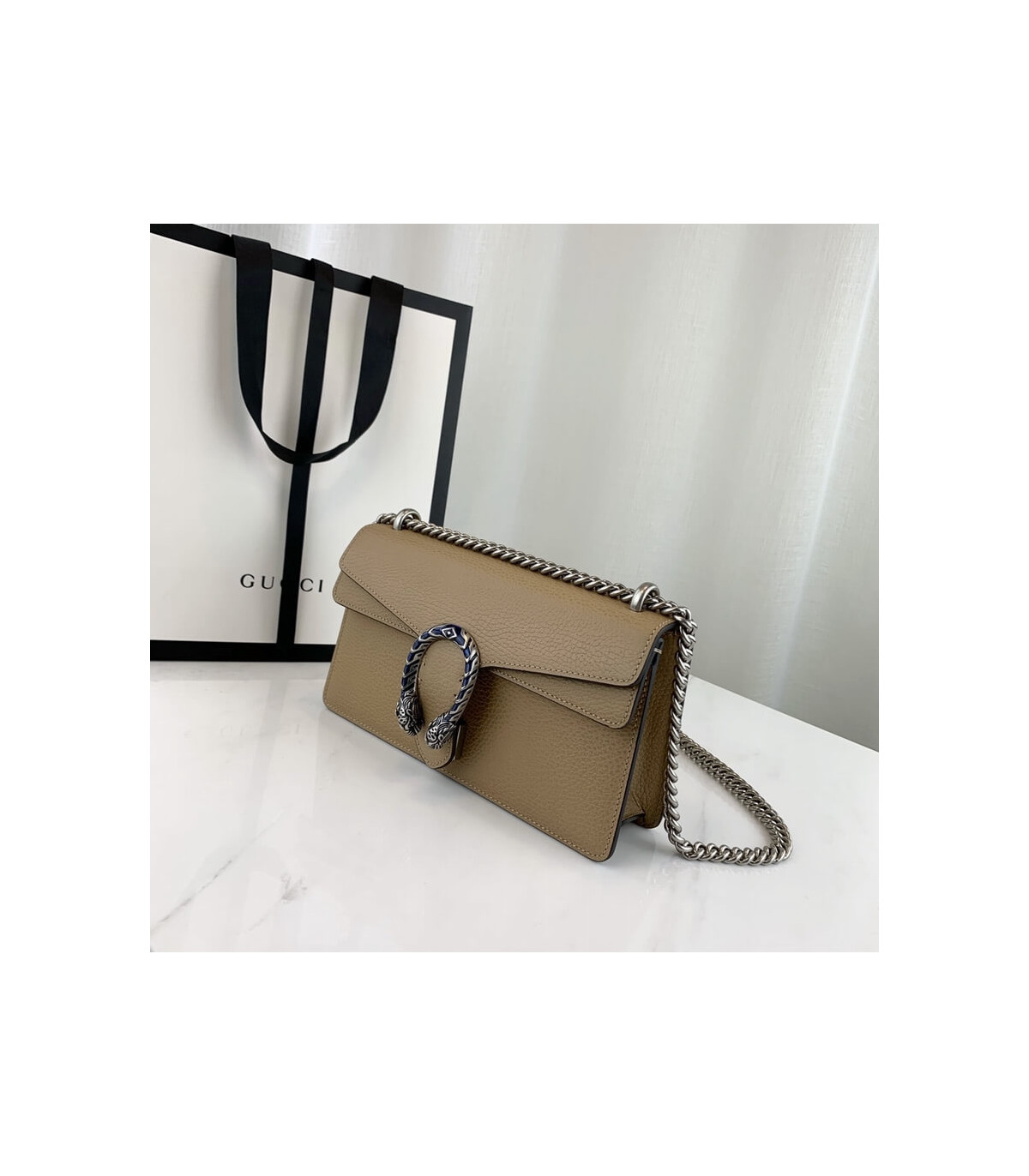 Gucci Dionysus Small Shoulder Bag in Apricot Leather