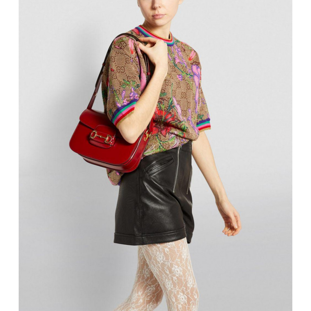 Gucci Horsebit 1955 Shoulder Bag In Red Leather