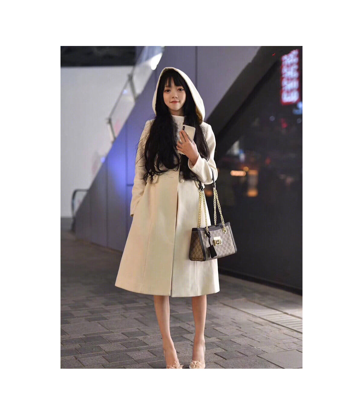 Gucci GG Supreme Padlock Small Shoulder Bag Black