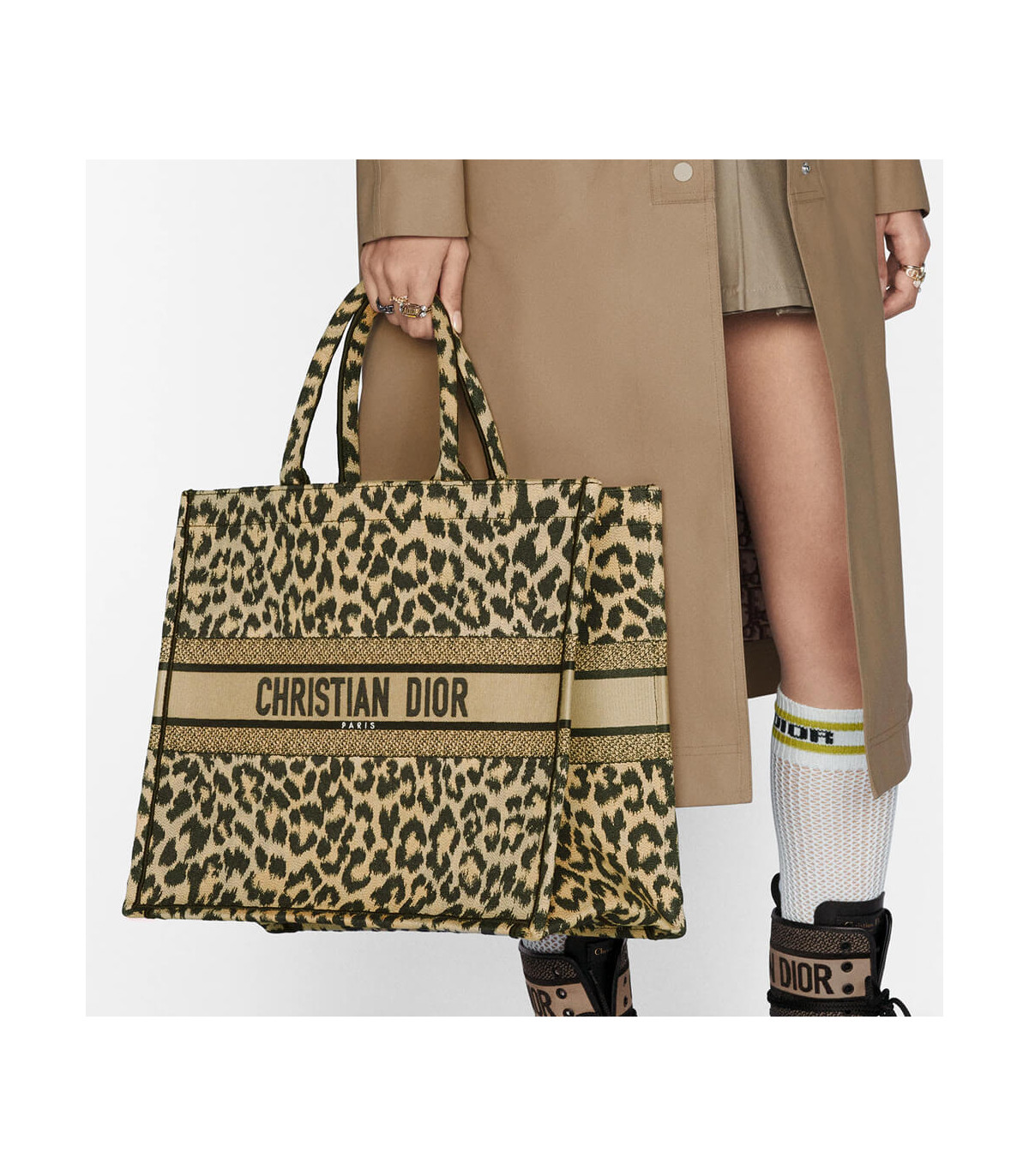 Dior Dior Book Tote Ricamo Mizza Beige Multicolore