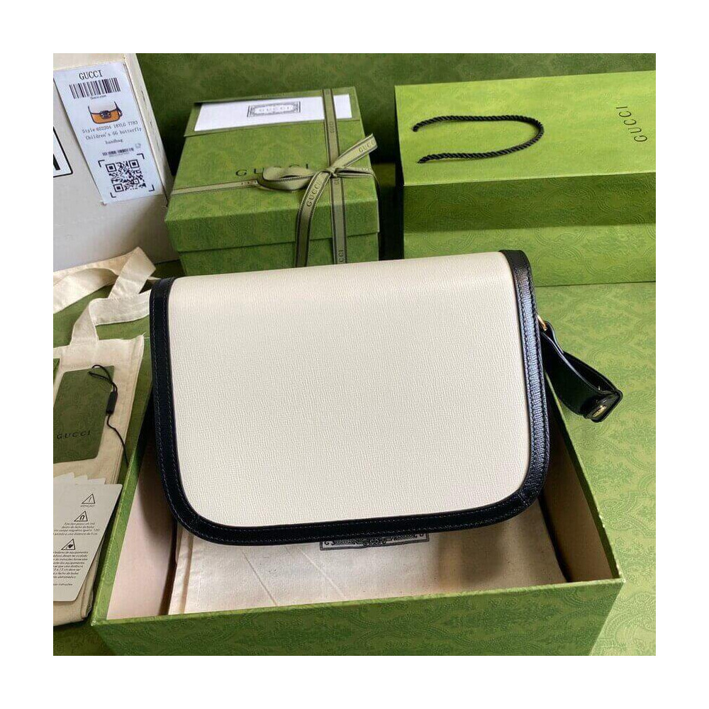 Gucci Horsebit 1955 Small Bag in White/Sand Leather